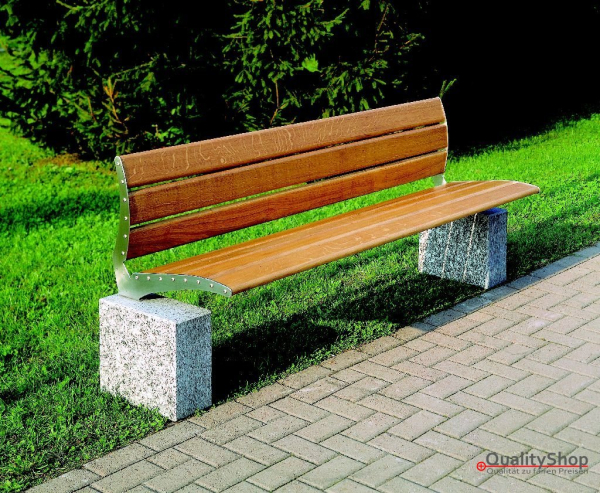 SITZBANK THETIS Edelstahl, Holz, Zeitlos / Bequem